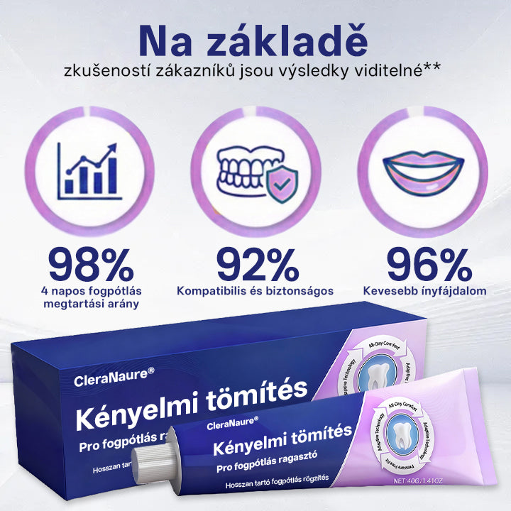 💎💎💎  KORLÁTOZOTT KÜLÖNLEGES AJÁNLAT 🔥 CleraNaure® Comfort Seal Pro Fogsor Ragasztó 🦷💜 FDA Tanúsítvánnyal🦷🦷